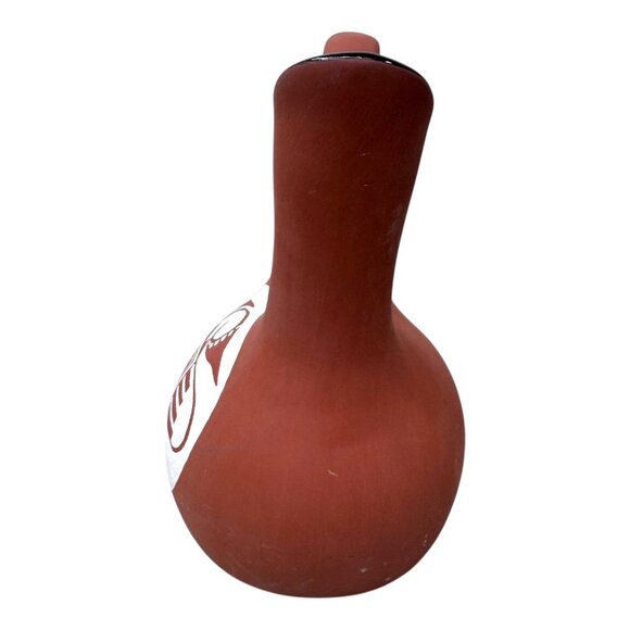 Authentic Native American Wedding Vase Pottery Southwest Art Carved Serpent 7.5" - Picture 3 of 8